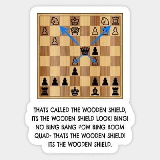 xQc Wooden Shield Chess Meme Sticker